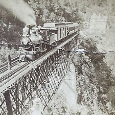 Antique 1891 Crawford Notch Railroad New Hampshire Stereoview Photo Card P1804 picture