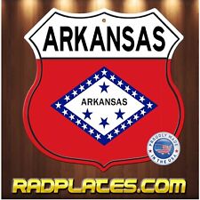 Arkansas State flag Highway Shield Shaped Aluminum Sign 12