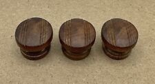 Vintage Lot (3) Silvertone Wood Wooden Tube Radio Knobs Beautiful Deco Design picture