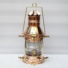 Antique Brass Copper Ship Oil Lantern Hanging Lamp Collectible Decor Item picture