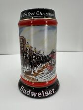 1992 Budweiser Holiday Beer Stein A Perfect Christmas Clydesdale Ceramarte NWOB picture