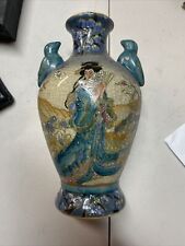 Chinese Distressed Crazed Craquelure Urn Type Vase Vintage  picture