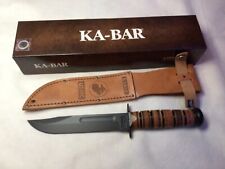 KA-BAR 1217 Fighting/Utility Knife USMC Leather Sheath Sharp Edge Made In USA picture