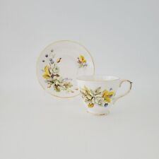 Duchess Autumn Teacup & Saucer Vintage Bone China Rose Berry Leaves Fall Harvest picture