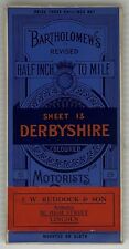 c1930s DERBYSHIRE~Bartholomew's~Half inch Mile~Motorists & Cyclist Road Map picture