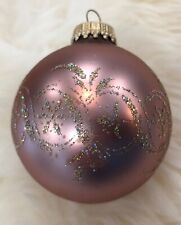 CELEBRATE THE SEASON CHRISTMAS GLASS VINTAGE ORNAMENTS IN ROSEGOLD LOT OF 3 picture
