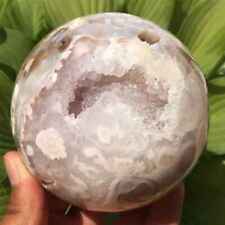 2.53lb Natural Agate Geode Quartz Sphere Crystal Energy Ball Reiki Healing Decor picture