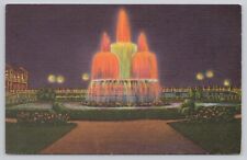 Postcard Atlantic City New Jersey Fountain of Light at Night picture