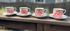 Graphic Gourmet Demitasse Coffee Cups Sigma Tastesetter Japan Set of 4 #621 picture