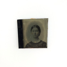 Contemplative Pretty Young Woman Tintype c1870 Antique Lady Girl Gem Photo A3028 picture