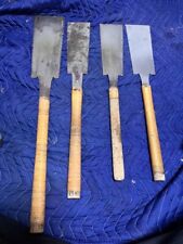 Japanese Old hand Saw 4 set Nokogiri made by famous blacksmith / Chisel 4m picture