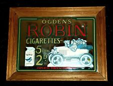 Vintage 30s/40s Ogden’s Robin Cigarettes Glass Mirror ~ IMPERIAL TOBBACO COMPANY picture