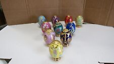 THE FRANKLIN MINT IMPERIAL ASSORTED DECORATIVE FABERGE EGGS SET OF TEN W/STANDS picture