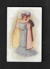 1908 postcard Top Hat Man & blue Dress Lady Wedding? picture