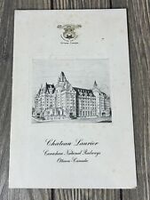 Vintage Chateau Laurier Canadian National Railways Ottawa Canada Dinner Menu  picture