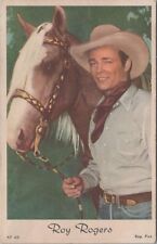 Postcard Cowboy Roy Rogers Next to Horse picture