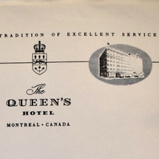 1920s Queen Elizabeth Hotel Adelard Raymond Montreal Canada Note Page Stationary picture