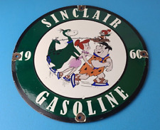 Vintage Sinclair Porcelain Sign - Flintstones Cave Man Gasoline Gas Pump Sign picture