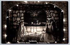 RPPC~St Petersburg Florida~The Nativity Christmas Scene~Real Photo Postcard picture