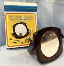 New Vtg Plastic Two Sided Vanity Mirror Double Strength Hong Kong NIB picture