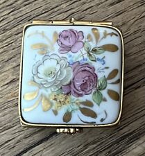 Vintage Square Shaped LIMOGE Trinket, Pill Box Made in France picture