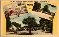 1940'S. THE SWAN MOTOR COURT. ST. AUGUSTINE, FL POSTCARD w18 picture