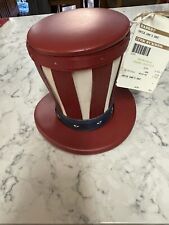 NWT RARE LONGABERGER UNCLE SAM’S HAT BASKET  W/ PROTECTOR & RESIN TOP & BOTTOM picture