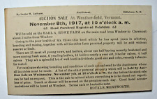 1917 Vermont Purebred Holstein Cattle Auction Postcard picture