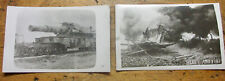 2~ ICONIC WWI RPPC WORLD WAR I POSTCARDS (huge) RAILROAD CANNON HEAVY ART FIRING picture