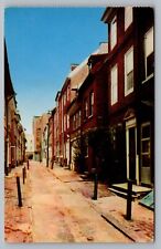 Philadelphia PA Elfreth's Alley 2nd & Front Street View Colonial Postcard Vtg F1 picture