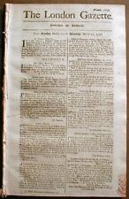 Original 1780-1783 American Revolutionary War newspaper LONDON GAZETTE England picture