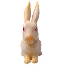 Vintage 1970s Ninohara Japan Rubber Rabbit Toy White Red Eyes picture