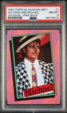 PSA 8 NM/MT MICHAEL JACKSON 1984 Topps Card #1 Series 1 PINK BACK POP 5 picture