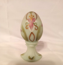 Fenton Hand Painted Burmese Glass Limited Edition Egg 291/3000 picture