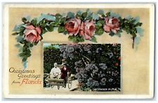 1922 Christmas December Greetings From St. Petersburg Florida Vintage Postcard picture