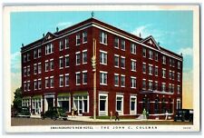 c1940's The John Coleman Hotel Classic Cars Stop Light Swainsboro GA Postcard picture