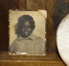 Vintage Young Black Woman Photobooth Snapshot-Small 2.5