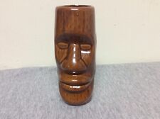 Vintage Ceramic Brown “Moai” Tiki Mug 6” picture