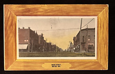 1908 Postcard Antigo Wisconsin Main Street View Framed Flag Cancellation     A4 picture