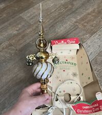 VTG Christmas Carillon Tree Topper Spire Bells Bradford Co Plastic Angel HAIR picture