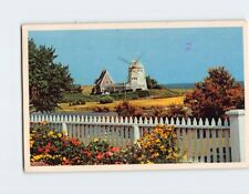 Postcard A Windmill and Typical Cape Cod White Picket Fence Massachusetts USA picture