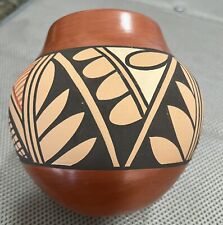 Signed Native American Pueblo Pottery Bowl Vase Hand Painted Dolores Toya Jemez picture