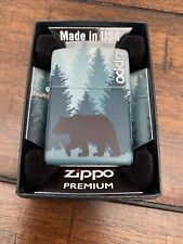 540 DESIGN BEAR IN THE FOREST ZIPPO LIGHTER MINT IN BOX picture