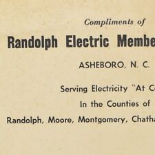 1930s Randolph Electric Membership Corp Asheboro North Carolina Moore Chatham picture
