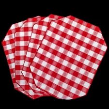 Vintage GINGHAM PLACEMATS Rectangle Finished Edges RED WHITE CHECKS 17