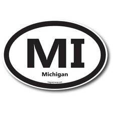 MI Michigan US State Oval Magnet Decal, 4x6 Inches, Automotive Magnet for Car picture