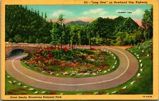 Loop Over on Newfound Gap Hwy Great Smokey Mountains Vtg Linen Postcard S22 picture