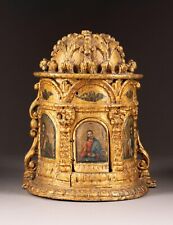 UNIQUE 17TH CENTURY ORTHODOX CHURCH TABERNACLE ( ΑΡΤΟΦΟΡΙΟ) WITH GREEK ICONS picture