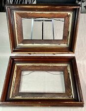 Antique Pair Walnut Deep Cove Molded Wood Walnut Frames picture