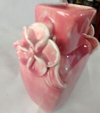Small Ceramic  Pink Vase Hand Sculpted Flowers  Mexico picture
